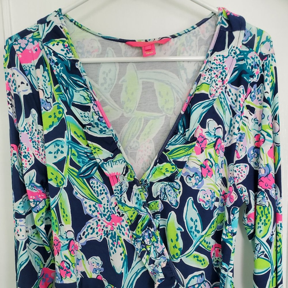 Lilly Pulitzer Jessalynne Wrap Romper Size L, EUC